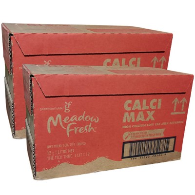 Combo 2 thùng Sữa tươi Meadow Fresh Canxi Max hộp 1 Lít
