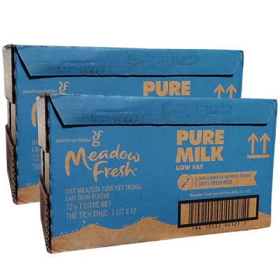 Combo 2 thùng Sữa tươi Meadow Fresh Ít béo hộp 1 Lít