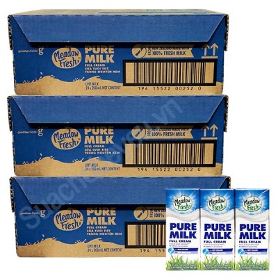 Combo 3 thùng Sữa tươi Nguyên kem Meadow Fresh hộp 200ml